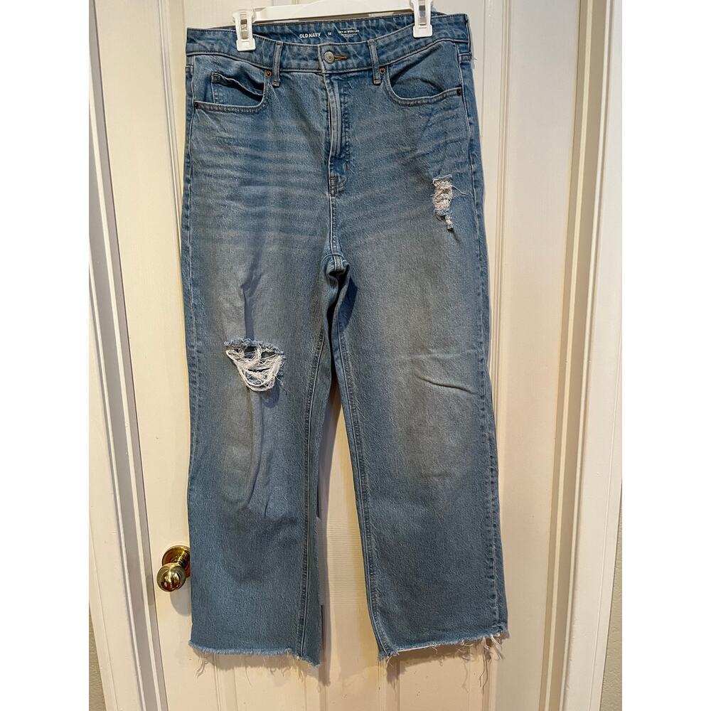 Old Navy Wide Leg Jeans Light Medium Wash Size 12 BUNDLE LOT OF 2